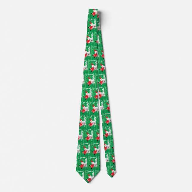 Cute Christmas, Singing and Dancing Santa Claus Neck Tie (Front)