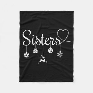 Cute Christmas Sisters Fleece Blanket
