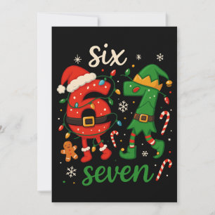 Cute Christmas Six Seven Meme  Holiday Card