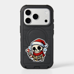 Cute Christmas Skeleton Holding Candy Cane Kawaii iPhone 17 Pro Case
