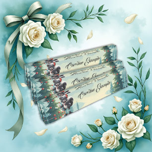 Cute Christmas Skunk Cartoon Desk Name Plate