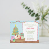 Cute Christmas Sleeping Baby Shower Invitations (Standing Front)