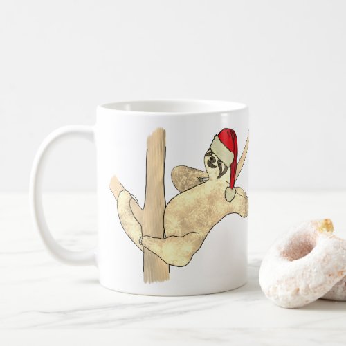 Cute Christmas Sloth in a Tree Coffee Mug