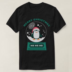 Cute Christmas "Snow Globe Penguin" Graphic T-Shirt