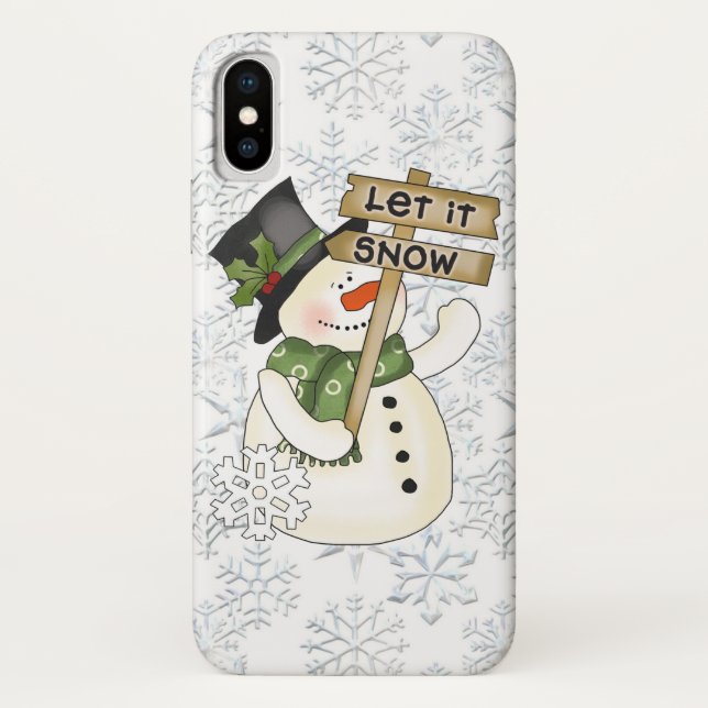 Cute Christmas snow snowman phone case ten (Back)