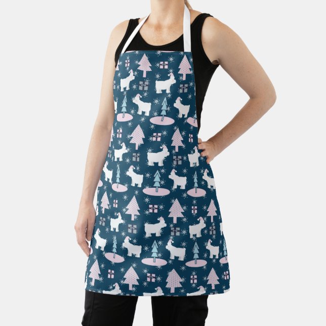 Cute Christmas Snowflake Bear Holiday Apron (Insitu)