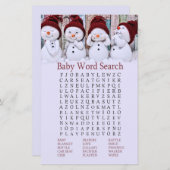 Cute Christmas Snowman Baby Shower Word Search (Front/Back)