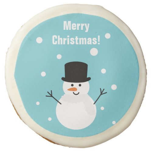 Cute Christmas Snowman Festive Winter White Snow Sugar Cookie