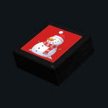 Cute Christmas Snowman Gift Box<br><div class="desc">A cute Christmas snowman who is kind of chubby and jolly wearing  a striped scarf and a red christmas hat. Festive and fun.</div>