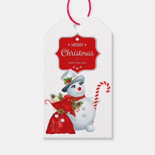 Cute Christmas Snowman Gift Tags