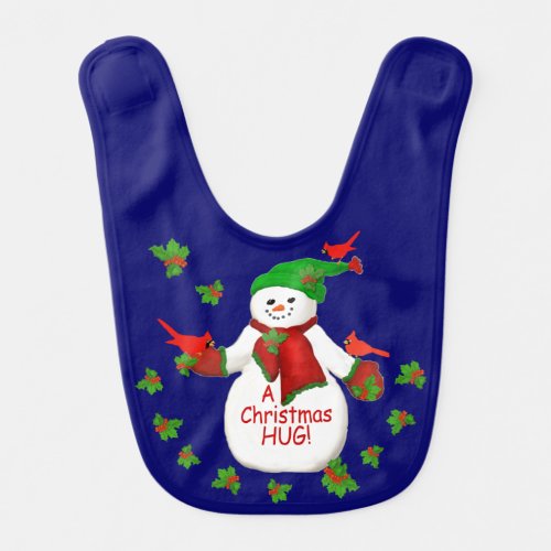 Cute Christmas Snowman Hug From Grandma Baby Bib