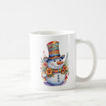Cute Christmas Snowman in Mandala Hat Watercolor  Coffee Mug<br><div class="desc">This watercolor design features a festive Christmas snowman wearing a colorful mandala patterned hat.</div>