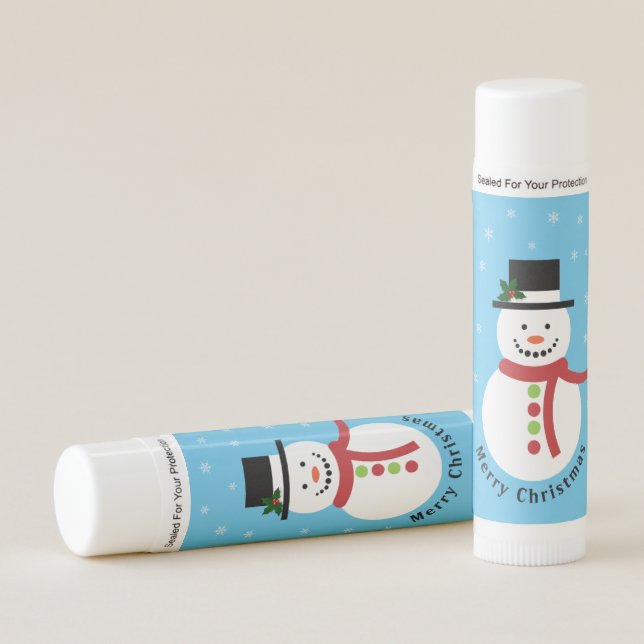 Cute Christmas Snowman Lip Balm (Front)