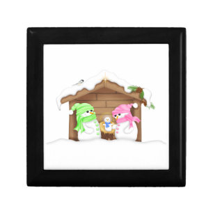 Cute Christmas Snowman Manger Gift Box