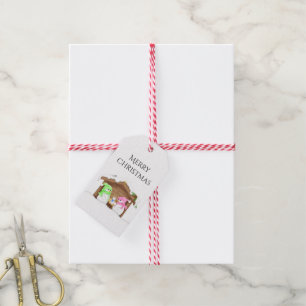 Cute Christmas Snowman Manger Gift Tags