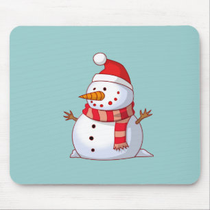 Cute Christmas Snowman Mouse Pad