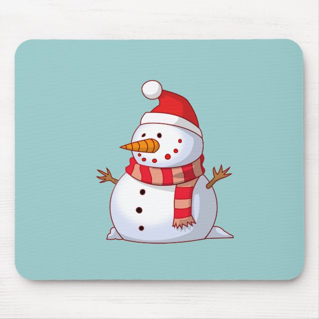 Cute Christmas Snowman Mouse Pad (Front)