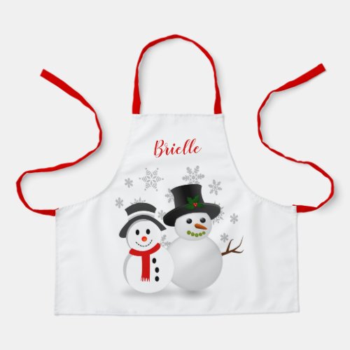 Cute Christmas Snowman Personalized  Apron