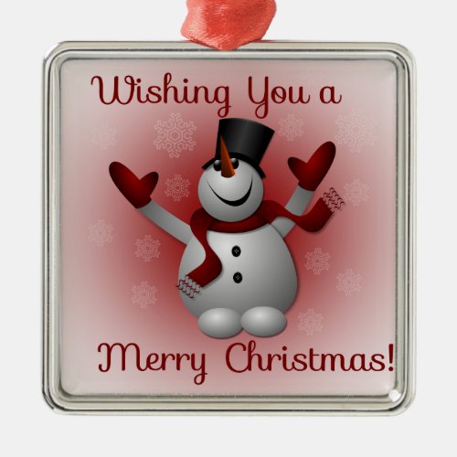 Cute Christmas Snowman Red Black Ornament