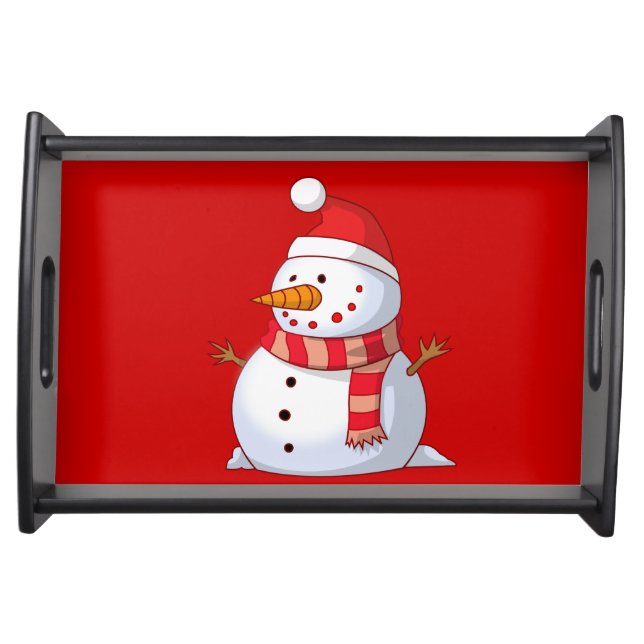 Cute Christmas Snowman Serving Tray (Front)