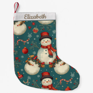 Cute Christmas Snowman Small Christmas Stocking