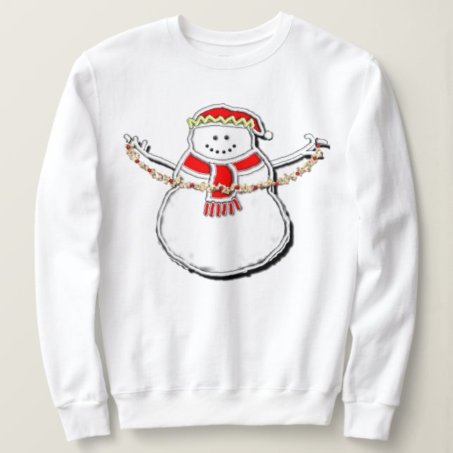 Cute Christmas Snowman Sweatshirt (Design Front)