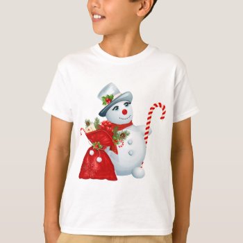 Cute Christmas Snowman T-shirt by ChristmaSpirit at Zazzle