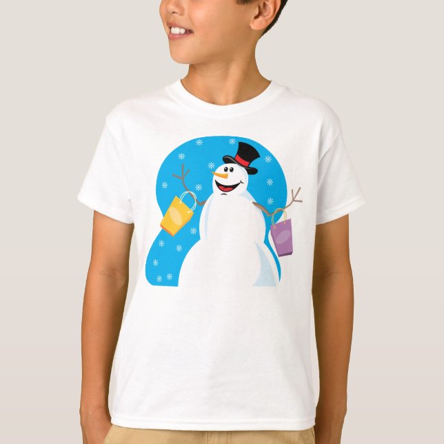 Cute Christmas Snowman T-Shirt (Front)