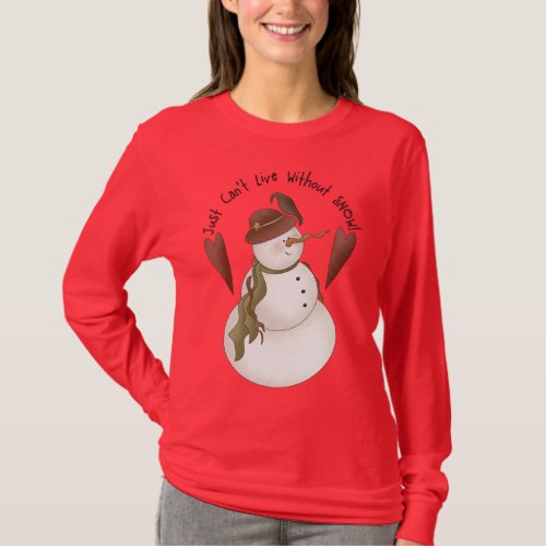 Cute Christmas Snowman T_shirts