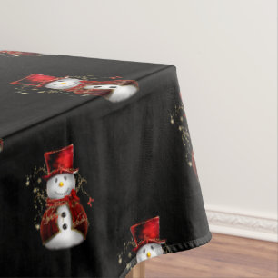 Cute Christmas Snowman Tablecloth
