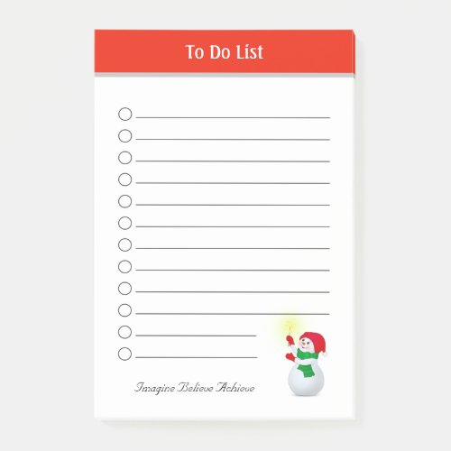 Cute Christmas Snowman To Do List Notes