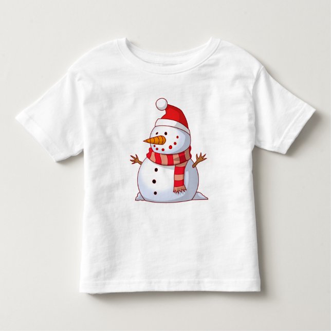 Cute Christmas Snowman Toddler T-shirt (Front)