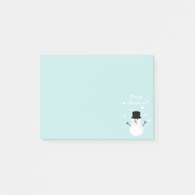 Cute Christmas Snowman Winter Festive Holiday Snow Post-it Notes (Front)