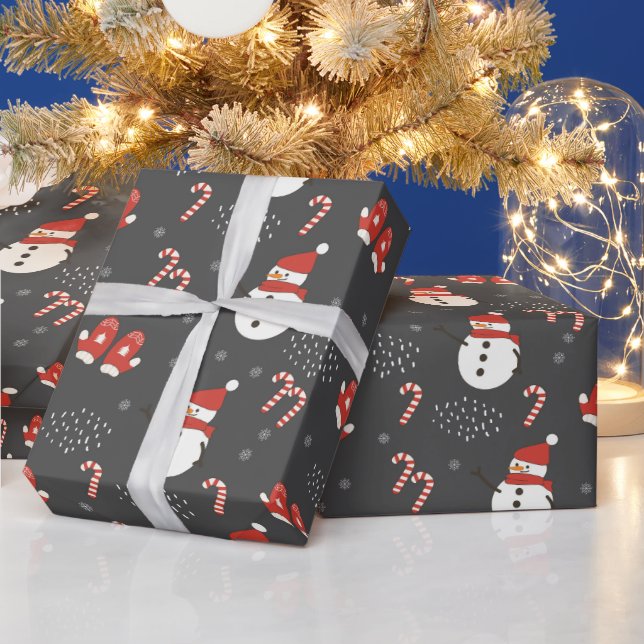 Cute Christmas Snowman Wrapping Paper (Holidays)