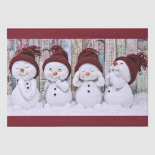 Cute Christmas Snowmen Decoupage Tissue Paper