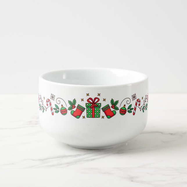 Cute Christmas  Soup Mug (Front)