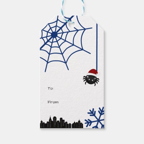 Cute Christmas Spider Personalized Gift Tag