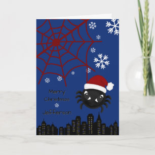 Cute Christmas Spider Personalized Holiday Card