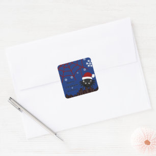 Cute Christmas Spider Personalized Square Sticker