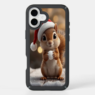 Cute Christmas Squirrel iPhone 16 Plus Case