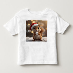 Cute Christmas Squirrel Toddler Jersey Tee