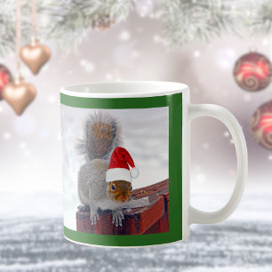 Cute Christmas Squirrels in Holiday Hats Coffee Mug