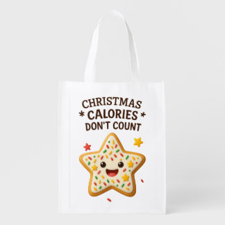 Cute Christmas Star Cookie Sticker Grocery Bag