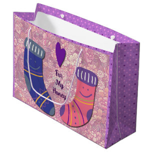 Cute Christmas Stocking Art Couple Personal Bag