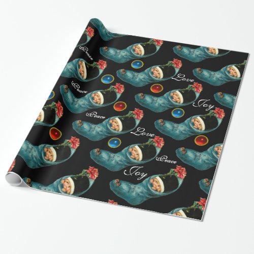 Cute Christmas StockingLittle Child Red flower Wrapping Paper