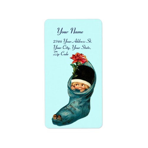 Cute Christmas Stocking Little ChildWhite Red Label