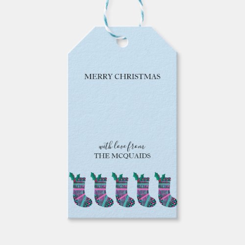 Cute Christmas Stocking Pattern  Gift Tags