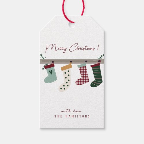 Cute Christmas Stockings Gift Tags