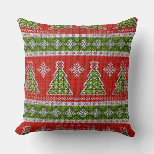 Cute  Christmas sweater design Throw Pillow (Front)