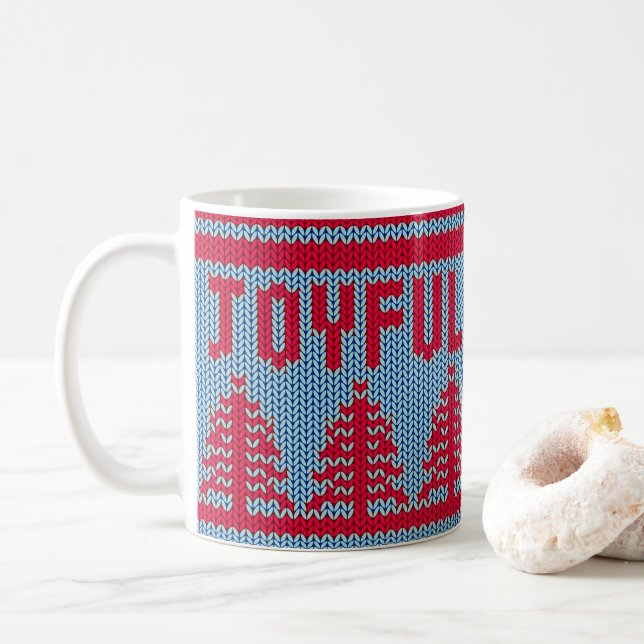 Cute Christmas Sweater Joyful | Mug (With Donut)